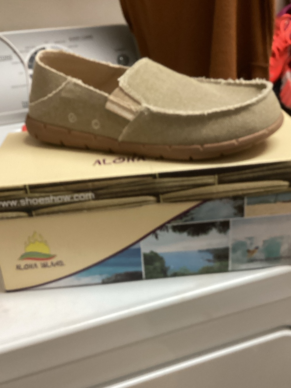 Aloha Island Tan Canvas Slip-On Moccasins